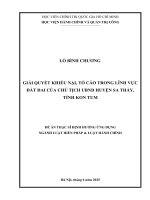 Giải quyết khiếu nại, tố cáo trong lĩnh vực Đất Đai của chủ tịch ubnd huyện sa thầy, tỉnh kon tum