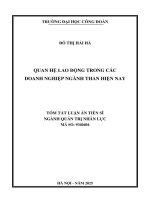 Tóm tắt quan hệ lao Động trong các doanh nghiệp ngành than hiện nay