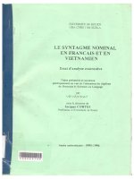 000062185 LE SYNTAGME NOMINAL EN FRANCAIS ET EN VIETNAMIEN Essai d'analyse contrastive