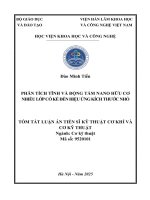 Tóm tắt phân tích tĩnh và Động tấm nano hữu cơ nhiều lớp có kể Đến hiệu Ứng kích thước nhỏ