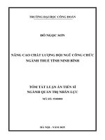 Tóm tắt nâng cao chất lượng Đội ngũ công chức ngành thuế tỉnh ninh bình