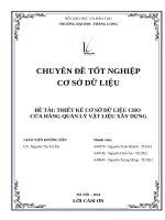 Đề tài thiết kế cơ sở dữ liệu cho cửa hàng quản lý vật liệu xây dựng