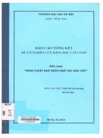 000089794 BÁO CÁO TỔNG KẾT ĐỀ TÀI NGHIÊN CỨU KHOA HỌC CẤP CƠ SỞ Biên soạn “BẢNG THUẬT NGỮ NGÔN NGỮ HỌC NGA-VIỆT”