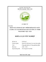 Khảo sát, Đánh giá quy trình kiểm soát chất lượng các mặt hàng sản phẩm bao gói tại kho vận welstory việt nam