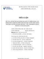 IUH - LẬP KẾ HOẠCH KINH DOANH VÀ TRIỂN KHAI CÁC HÌNH THỨC KHỞI NGHIỆP KINH DOANH CHUỖI NHÀ HÀNG NHƯỢNG QUYỀN DOOKKI BUFFET LẨU TOKKBOKI MANG PHONG CÁCH HÀN QUỐC