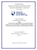 IUH - TIỂU LUẬN DINH DƯỠNG CỘNG ĐỒNG - XÂY DỰNG QUY TRÌNH KHẢO SÁT VỀ TÌNH TRẠNG DINH DƯỠNG VÀ CÁC YẾU TỐ KINH TẾ - XÃ HỘI LIÊN QUAN Ở TRẺ VỊ THÀNH NIÊN THUỘC HỘ NGHÈO TẠI THÀNH PHỐ HỒ CHÍ MINH