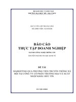 MARKETING QUA PHƯƠNG TIỆN TRUYỀN THÔNG XÃ 
HỘI TẠI CÔNG TY CỔ PHẦN THƯƠNG MẠI VÀ XUẤT 
NHẬP KHẨU ĐỨC TÍN