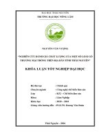 Nghiên cứu Đánh giá chất lượng của một số loài gỗ thương mại trồng trên Địa bàn tỉnh thái nguyên