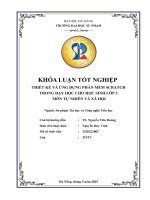 Thiết kế và Ứng dụng phần mềm scratch trong dạy học cho học sinh lớp 3 môn tự nhiên và xã hội