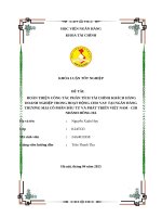 Hoàn thiện công tác phân tích tài chính khách hàng doanh nghiệp trong hoạt Động cho vay tại ngân hàng thương mại cổ phần Đầu tư và phát triển việt nam   chi nhánh hồng hà