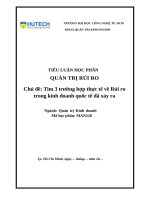 Quản trị rủi ro chủ Đề tìm 3 trường hợp thực tế về rủi ro trong kinh doanh quốc tế Đã xảy ra