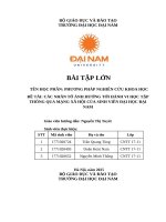 Đề tài các nhân tố Ảnh hưởng tới hành vi học tập thông qua mạng xã hội của sinh viên Đại học Đại nam