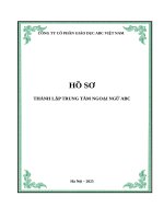 Hồ sơ thành lập Trung tâm ngoại ngữ năm 2025 vĩnh viễn dùng cho Hà Nội