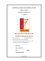 Bài tập lớn lý thuyết Ô tô tên Đề tài tính toán sức kéo Ô tô