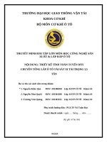 Thiết kế tính toán tuyến dây chuyền tổng lắp Ô tô tải sát xi tải trọng 3,5 tấn