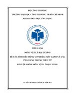 Đề tài tìm hiểu Động cơ nhiệt, máy lạnh và các Ứng dụng trong thực tế