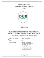 Báo cáo hành trình viết nhóm phân tích và Đề xuất quảng bá Ứng dụng duolingo