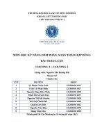 Môn học kỹ năng Đàm phán, soạn thảo hợp Đồng bài thảo luận chương 1 + chương 2