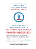 Phân tích những thành tựu, hạn chế, nguyên nhân của công tác tư tưởng của Đảng hiện nay, Đồng thời Đưa ra giải pháp này trong thời gian tới