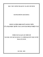 Tóm tắt chất lượng Đội ngũ giảng viên của Đại học quốc gia lào giai Đoạn hiện nay