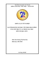 Tạo tình huống bài học với video hoạt hình có sự hỗ trợ của ai trong dạy học môn tin học lớp 3