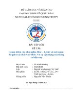 Bài tập lớn Đề tài quan Điểm của chủ nghĩa mác – lênin về mối quan hệ giữa vật chất và Ý thức  và sự vận dụng của Đảng ta hiện nay