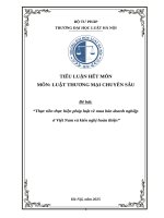 Thực tiễn thực hiện pháp luật về mua bán doanh nghiệp
 ở Việt Nam và kiến nghị hoàn thiện