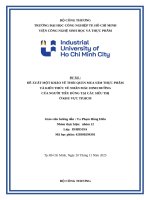 IUH - ĐỀ XUẤT MỘT KHẢO VỀ THÓI QUEN MUA SẮM THỰC PHẨM VÀ KIẾN THỨC VỀ NHÃN MÁC DINH DƯỠNG CỦA NGƯỜI TIÊU DÙNG TẠI CÁC SIÊU THỊ Ở KHU VỰC TP.HCM