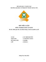 Tiểu luận môn marketinh căn bản Đề tài Đánh giá nhu cầu khách hàng về một sản phẩm cụ thể