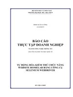 Tự động hóa kiểm thử chức năng cho website HomeLab bằng công cụ 
Selenium WebDriver