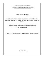 Tóm tắt nghiên cứu phát triển hệ thống nuôi tôm lúa theo hướng hữu cơ tại huyện thới bình, tỉnh cà mau