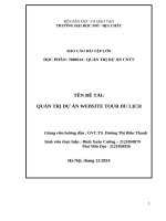 QUẢN TRỊ DỰ ÁN WEBSITE TOUR DU LỊCH