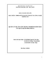 QUẢN LÝ DỰ ÁN XÂY DỰNG WEBSITE BÁN RAU CỦ QUẢ SẠCH ORGANICA