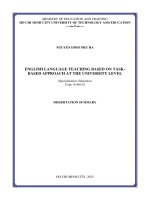 Tóm tắt tiếng anh dạy học tiếng anh theo tiếp cận dựa vào nhiệm vụ tại trường Đại học