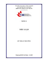 IUH - Tiểu luận - Kỹ thuật thi công