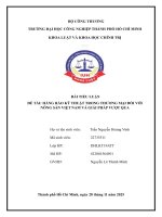 IUH - TIỂU LUẬN - HÀNG RÀO KỸ THUẬT TRONG THƯƠNG MẠI ĐỐI VỚI NÔNG SẢN VIỆT NAM VÀ GIẢI PHÁP VƯỢT QUA