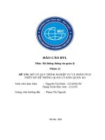 MÔ TẢ QUY TRÌNH NGHIỆP VỤ VÀ PHÂN TÍCH THIẾT KẾ HỆ THỐNG QUẢN LÝ KHO QUẦN ÁO