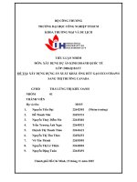 IUH - TIỂU LUẬN XÂY DỰNG DỰ ÁN KINH DOANH QUỐC TẾ - XÂY DỰNG DỰ ÁN XUẤT KHẨU ỐNG HÚT GẠO ECO STRAWS SANG THỊ TRƯỜNG CANADA