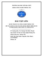 QUẢN LÝ DỰ ÁN XÂY DỰNG PHẦN MỀM QUẢN LÝ KHO HÀNG CHO CÔNG TY CHILLGUYS