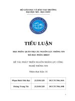 PHÁT TRIỂN NGUỒN NHÂN LỰC CÔNG NGHỆ THÔNG TIN