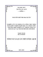 Tóm tắt nghiên cứu tác Động của việc làm thỏa Đáng Đến Ý Định nghỉ việc của nhân viên   trường hợp nghiên cứu trong lĩnh vực khách sạn tại thành phố hồ chí minh