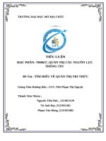 TÌM HIỂU VỀ QUẢN TRỊ TRI THỨC