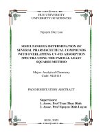 Tóm tắt nghiên cứu xác Định Đồng thời một số dược chất có phổ hấp thụ uv vis xen phủ nhau bằng phương pháp bình phương tối thiểu riêng phần