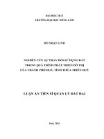 Nghiên cứu sự thay Đổi sử dụng Đất trong quá trình phát triển Đô thị của thành phố huế, tỉnh thừa thiên huế