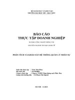 Báo cáo thực tập doanh nghiệp phân tích và khảo sát hệ thống quản lý nhân sự