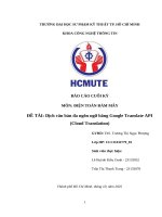 Môn Điện toán Đám mây Đề tài dịch văn bản Đa ngôn ngữ bằng google translate api (cloud translation)