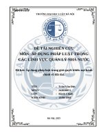 Đề bài Áp dụng pháp luật trong giải quyết khiếu nại hành chính về Đất Đai