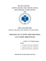 Tiểu luận môn học giám sát, thi công công trình xử lý môi trường nhà máy xử lý nước thải nhà hàng lưu lượng 2000 m³ngày