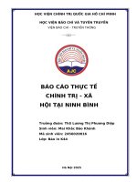 Báo cáo thực tế chính trị   xã hội tại ninh bình