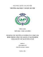 Áp dụng cấc nguyên lí cơ bản của y học gia Đình trong công tác quản lý người bệnh tăng huyết Áp tại tuyến cơ sở